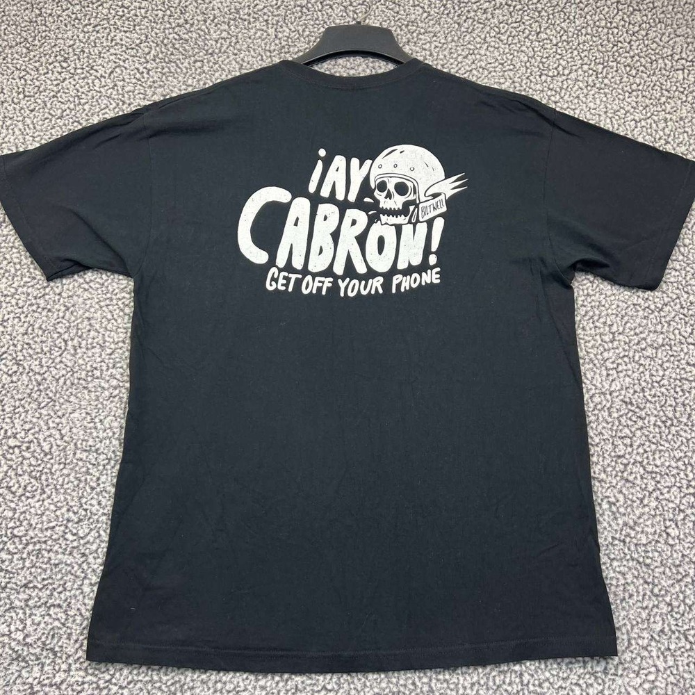 Biltwell Cabron Motorcycle Shirt Men Extra Large Black Short Sleeve Crew Neck XL
